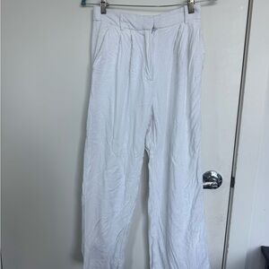 Abercrombie & Fitch White linen Wide Leg Pants High Waisted